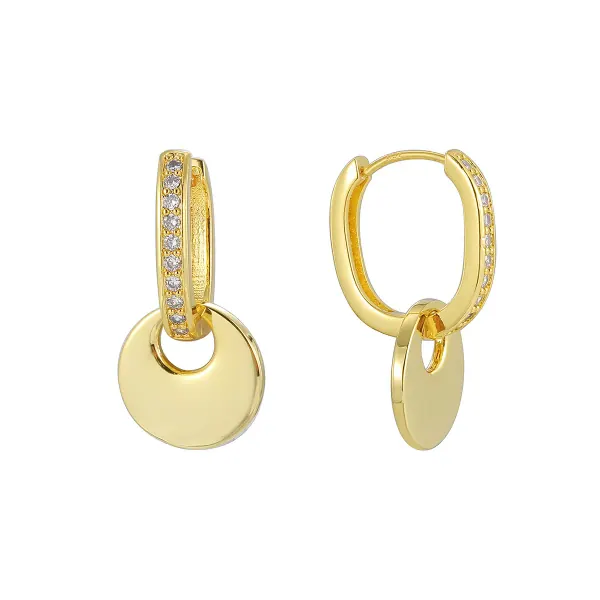 Color enamel brass hoop earrings product direction