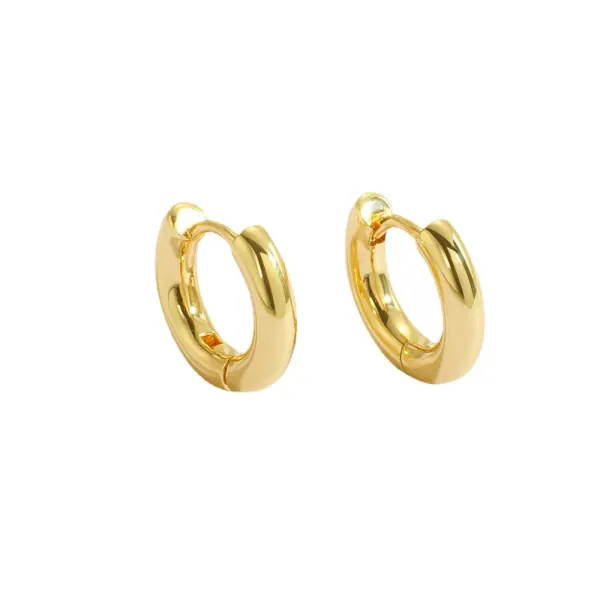 Sculptural gold-tone brass hoop earrings product direction