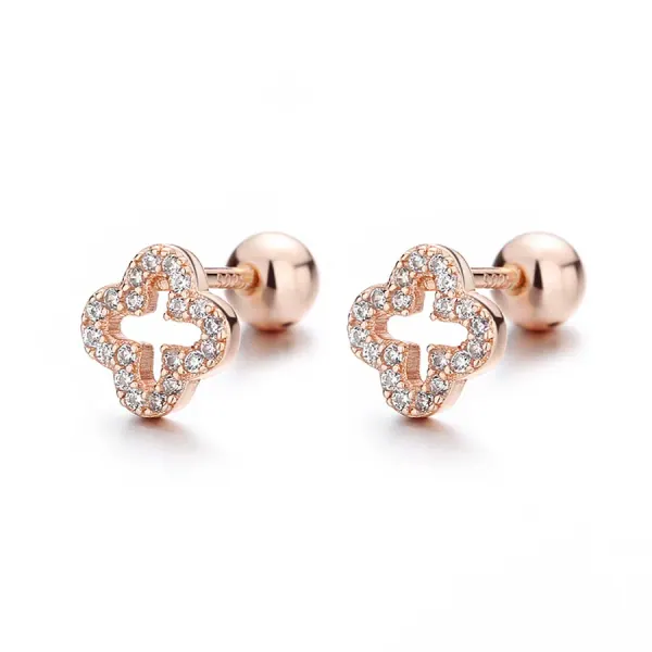 Gold-plated 925 silver stud earrings product example