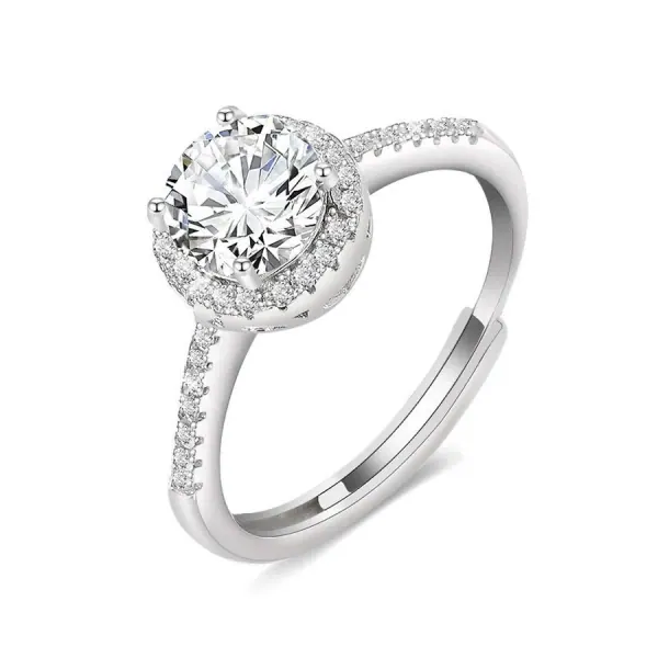 Halo-style 925 sterling silver ring product example
